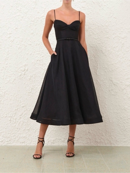 Zimmermann Dresses & Skirts - Zimmermann Black 2 Medium Luna Structured Midi Dress